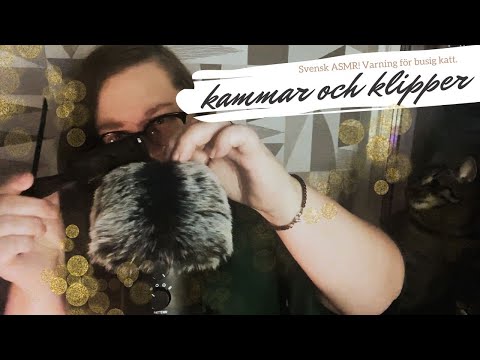 ASMR på svenska: Kammar och klipper - fluffig puff och en katt