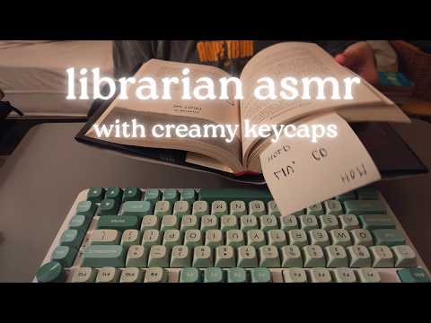 [cozy asmr] chill day for library circulation tasks | 2 thocky & 1 creamy keyboards, no talking asmr