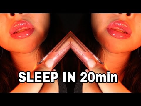 ASMR | Sensitive mouth sounds + lip gloss with lens tapping
