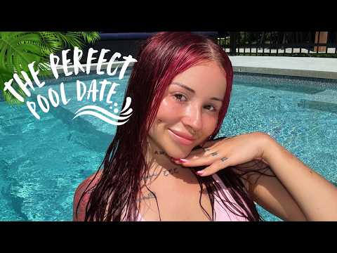 ASMR Relaxing in the pool with you!🌞 (Soft spoken,Water sounds,Bird chirping,Nature sounds & more)