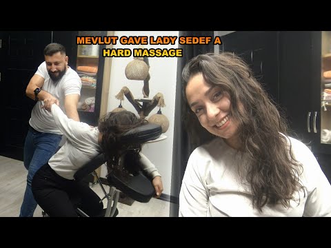 MEVLUT GAVE LADY SEDEF A HARD MASSAGE + HARD CRACKS + Asmr back,neck,shoulder,ear,arm,palm massage