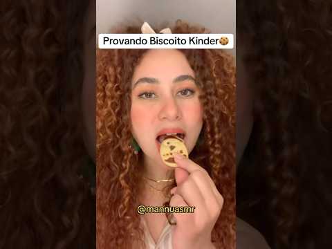 Provando biscoito kinder #asmr #asmrmukbangasmr #asmrfood