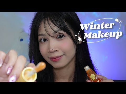 ASMR Doing Your Winter Makeup ❄️⛄️ Layered Sound