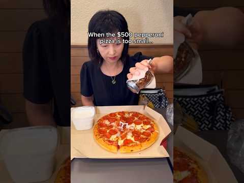 WHEN THE $500 PEPPERONI PIZZA IS TOO SMALL... #shorts #viral #mukbang