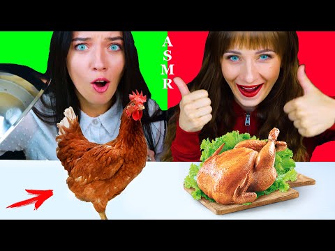 ASMR RAW VS COOKED FOOD CHALLENGE EATING SOUNDS LILIBU