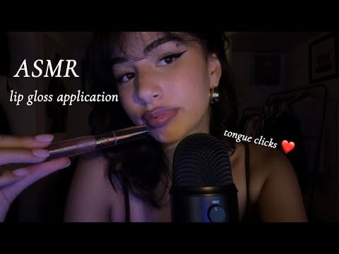 ASMR lip gloss application & mouth clicks ✨