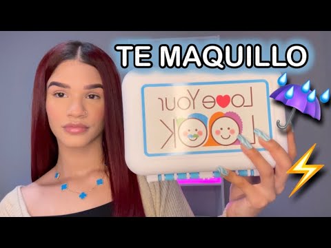 Asmr te maquillo sin mouth sounds (comienza a llover y a tronar fuerte)