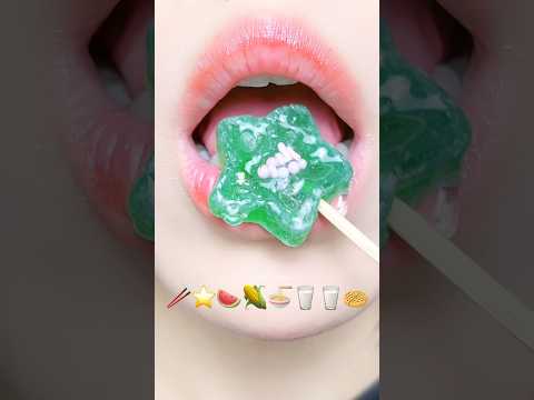 Asmr Eating Kohakuto Wax Candy Emoji Food ⭐️🥛🌽 #asmr #mukbang #emojichallenges #satisfying #eating