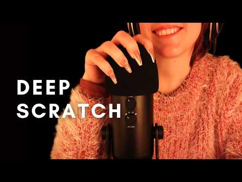 ASMR Fast and Intense Mic Scratching with Long Nails 🎤 Soft Spoken for Deep Sleep