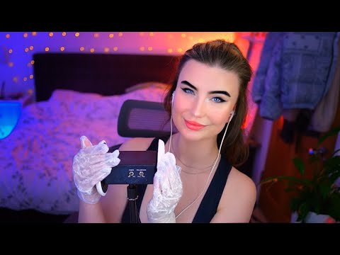 ASMR Latex Glove Ear Massage - Sticky, Crinkly Lotion Massage w/ Mouth Sounds & Delay