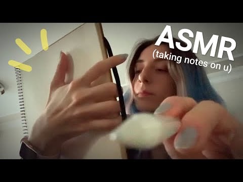 ASMR Taking Notes on You ✏️ Writing, Drawing on Your Face - You’re My Tablet Screen - No Talking