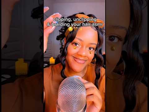 clipping, unclipping & braiding your hair asmr 🤤🤎#asmr #shorts