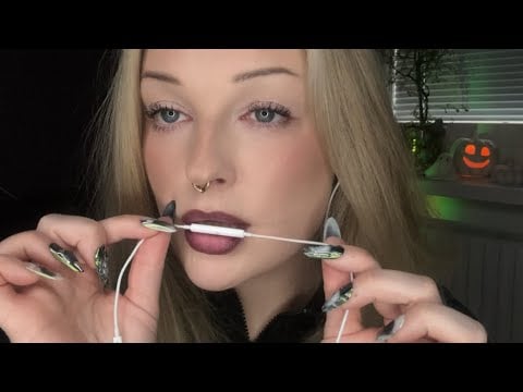 ASMR- Mic nibbling/mouth sounds/whispers Lofi 🍏