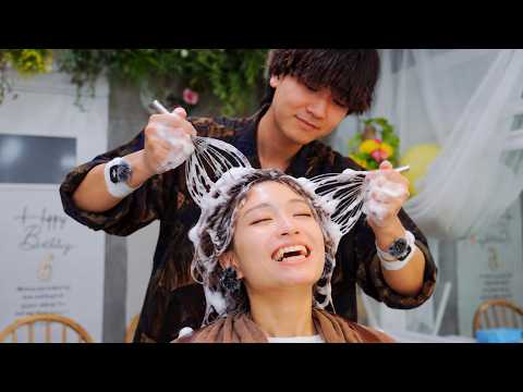 【ASMR】脳がとろける…謎の道具と極上泡のスタンドシャンプー🫧 Brain Melting Stand Shampoo