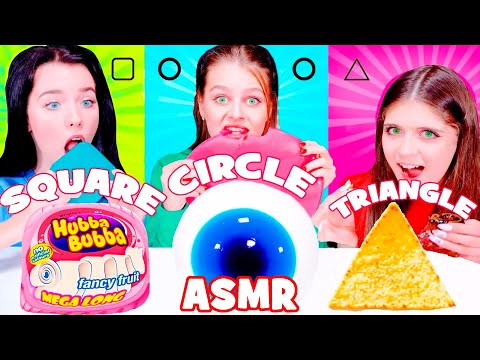 Relaxing ASMR Geometric Shapes Mukbang! Crunchy Eating Sounds