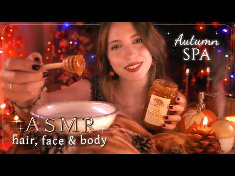 🍂 ASMR SPA OTOÑAL para DORMIR 🍯 Masaje Facial, Capilar y Relajación Profunda 🎶【1H Atención Personal】