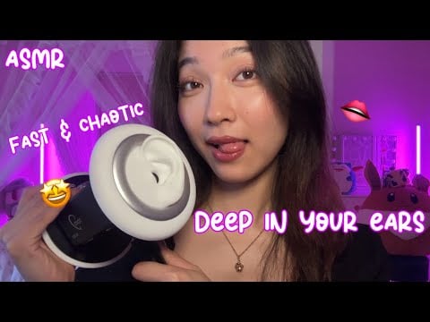 ASMR INTENSE Mouth Sounds DEEP IN YOUR EARS 👂🏼 Fast Chaotic Hand Movements & Tingles ✨ 