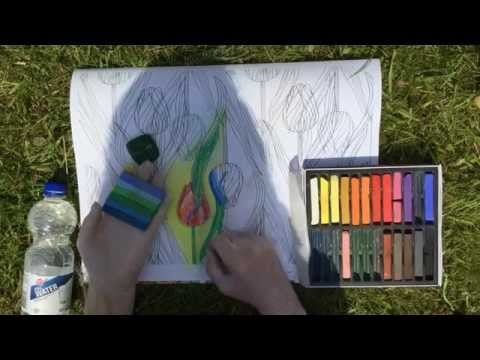 LATEX GLOVES🌈  Getting sweaty while colouring outside🎨 [[ASMR]]