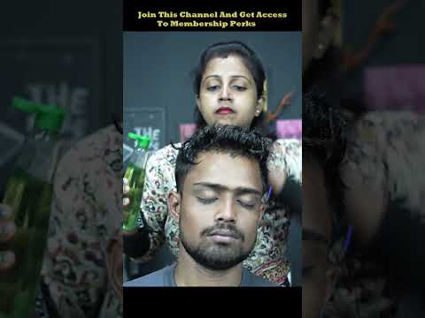 This Lady Barber Doing Relaxing Head Massage With Oil | ASMR Massage #shorts #ladybarber #asmr