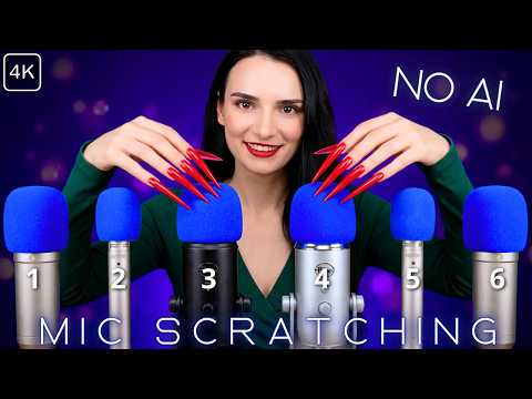 ASMR Mic Scratching with 6 MICS 😮 ULTRA LONG Nails for INSTANT Sleep & Relaxation 😴 No Talking 4K