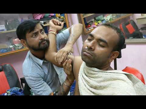 Unique style Head and forehead with body massage therpay | asmr Neck cracking By Biswajit barber