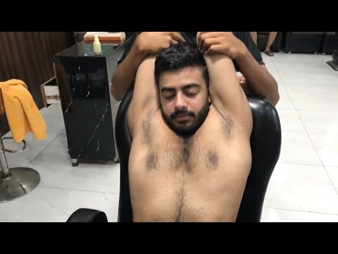 ASMR Deep Chest & Bellybutton Tapping Massage 💈| BODY TICKLING | | NECK CRACKING |