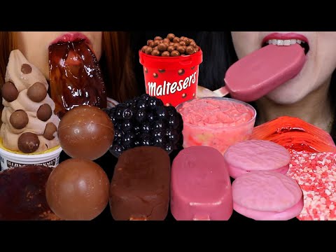 ASMR MALTESERS ICE CREAM CONE, CHOCOLATE WONDER BALLS, RUBY CHOCOLATE ICE CREAM BAR, JELLY STARCH