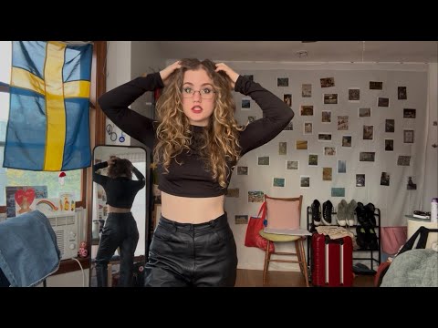 leather pants fabric scratching & i do ur makeup ASMR (winged eyeliner + it’s gonna be a slay day)