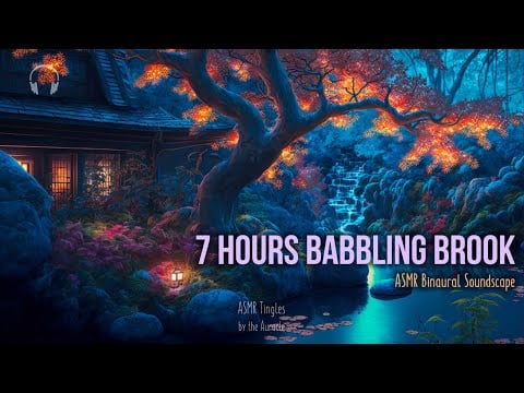 Babbling Brook at night | Stream Sounds | Natural Stream Sounds for Sleep, insomnia and Study | ASMR