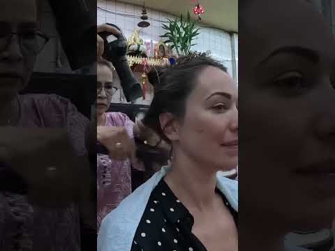 Extraordinario lavado y secado de cabello a cuatro manos en el Barrio Chino de Bangkok #hair