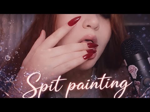 ASMR Spit Painting | Mouth Sounds & Relaxing Painting