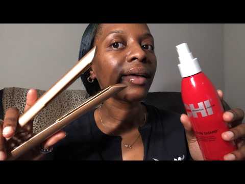 ASMR Curling Your Hair + Doing Your Edges (layered sounds)