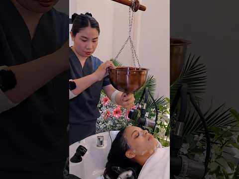 ASMR: Relaxing Shirodhara Head Massage #shorts
