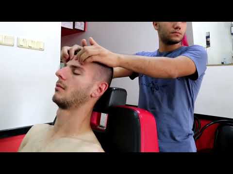 AeSMR Turkish  Barber  head neck shoulder back massage