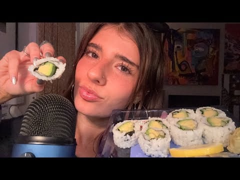 [ASMR] Eating Sushi 🍣 (close eating sounds)