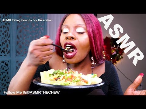 Feasting Taco Bowl ASMR Black Bean EATING SOUNDS