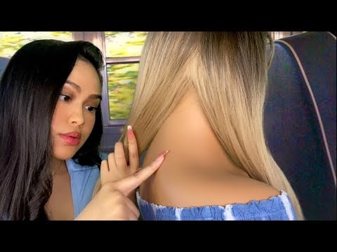 ASMR Girl With NO Boundaries Plays W/ Your Hair + Back Scratch & Face Touching On School Bus RP