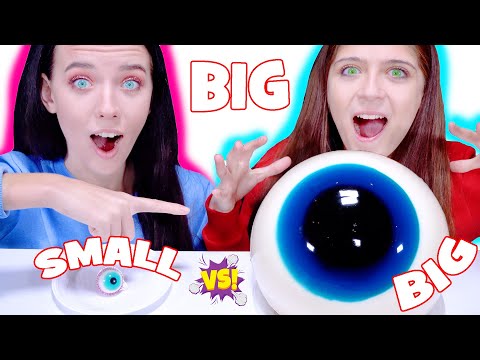 ASMR Big Food vs Small Food Challenge | Giant Gummy Eyeballs Mukbang