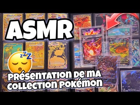 ASMR Français • PRÉSENTATION DE MA COLLECTION DE CARTES POKEMON 😴 (1h chuchotement intense)