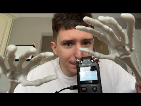 ASMR Spooky / Fall Triggers To Make You Sleep (Tapping, Whispered, Tascam Touching, Visual Triggers)