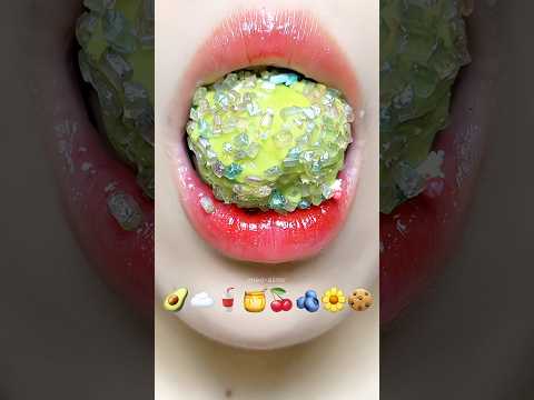Asmr Eating Emoji Food 🥑🌼🫐 #asmr #mukbang #eatingsounds #satisfying #emojichallenge #meoasmr