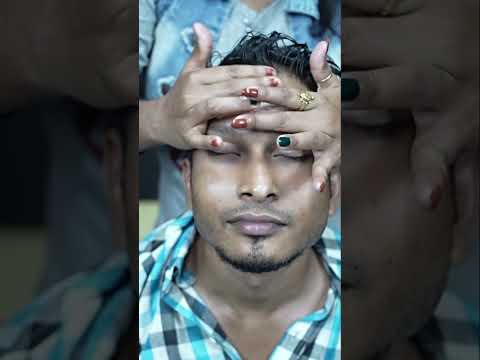 Lady Barber Chaitali Doing Headache Relief ASMR Head Massage #shorts