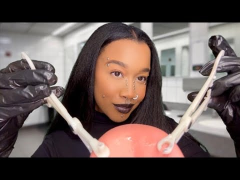 ASMR Girl With Piercing Blindness Pierces Your Nose, Ears, and Tongue in The School Bathroom 💎👂