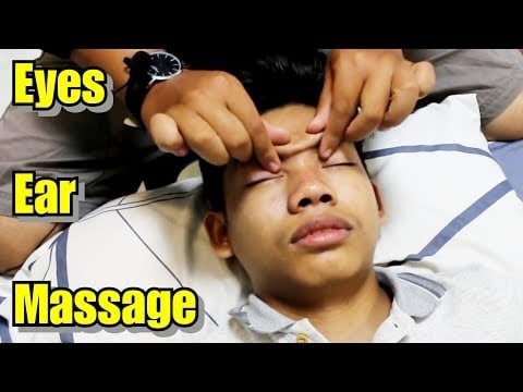 ASMR Relaxing Eyes, Face and Ear Massage with Tools