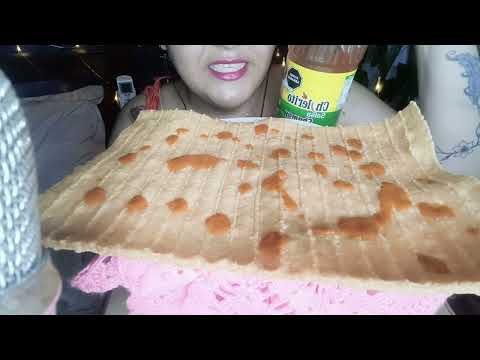 ASMR comiendo chicharrón con salsa, chamoy y limón + Chismecito