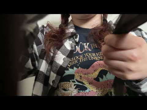 ASMR real hair play 🎀💆‍♀️ brushing & clipping with different clips 🪮 lofi asmr