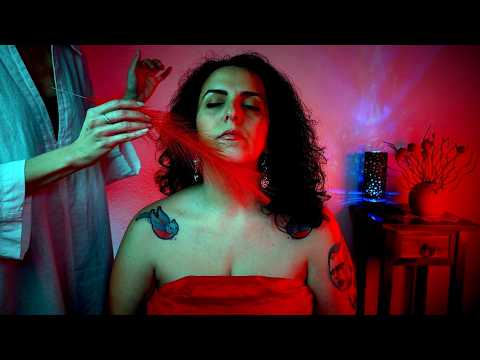 ASMR PULIZIA ENERGETICA | MASSAGGIO RILASSANTE Collo, Schiena e Spalle Stress | Relief Music 432 hz