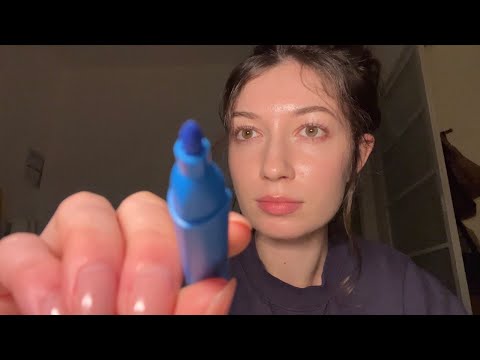 ASMR doodling on your face (soft spoken, lofi)