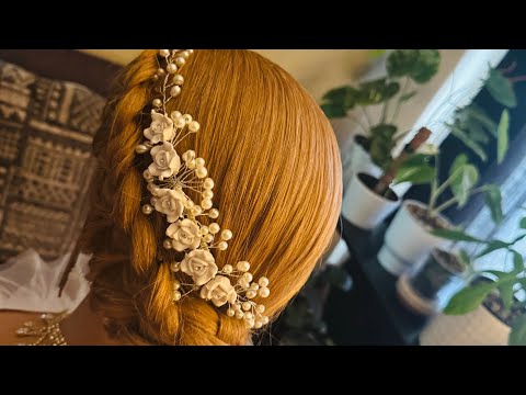 ASMR BRIDAL LOW BUN, 2 Ponytail, Elegant Braided Hairstyle, Hairstyling,Perfectionist Finish Product