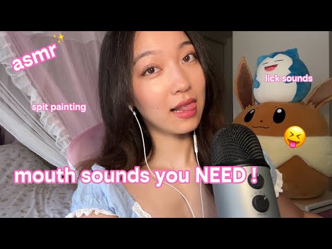 ASMR Mouth Sounds For When You NEED Tingles 😋 Spit Painting, Licking Sounds & Hand Movement Visuals 
